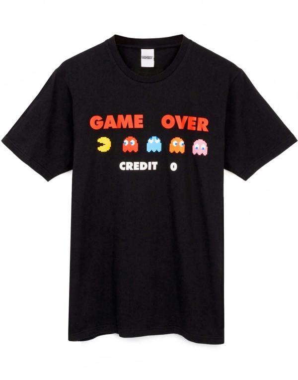 Pacman Mens Black Game Over Short Sleeve Long Leg Pyjama Set