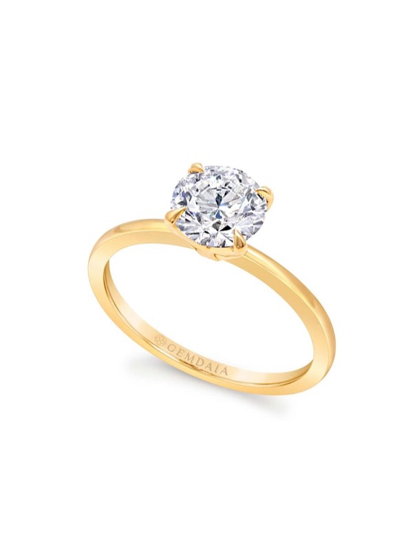 Gemdaia Whisper Thin Diamond Solitaire Ring