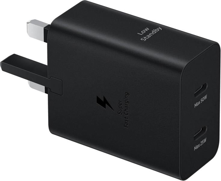 Samsung 50W USB C Mains Charger with 5 Amp Type C Cable Black UK Plug - EP-T5020XBEGGB