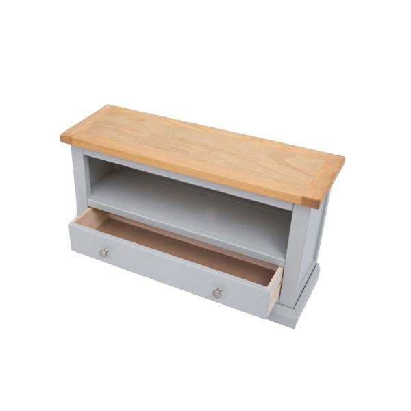 Cabinet Bits Loreo Light Grey 1 Drawer TV Cabinet Chrome Knob