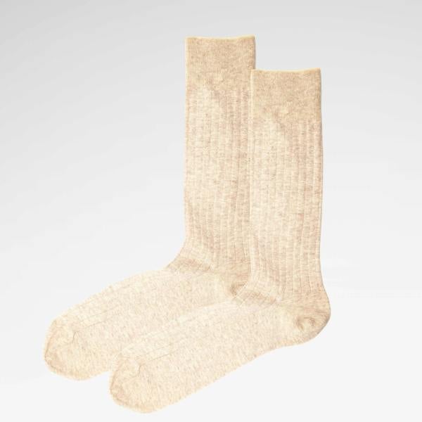 Jemsox Oatmeal Marl Recycled Rib Mens Socks | Eco-Friendly & Cosy