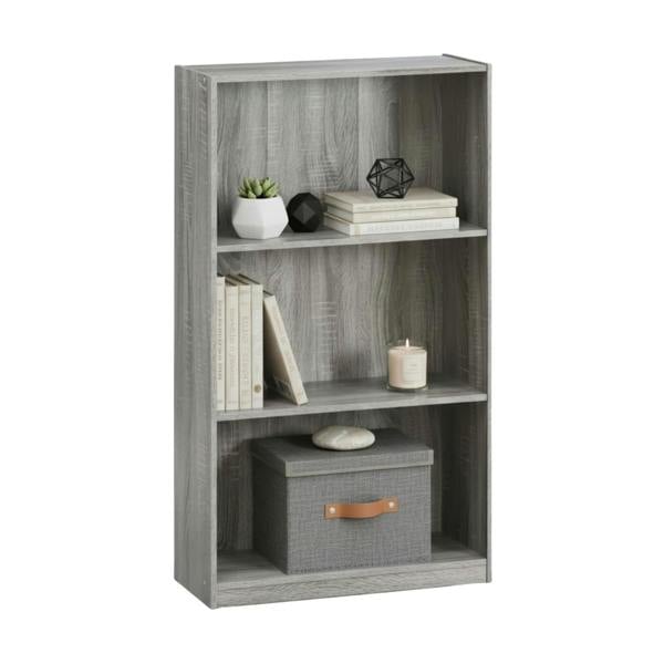 WALPLUS Basic 3-Tier Bookcase Storage Shelves, French Oak Grey designed to complement modern interiors - 99736GYW