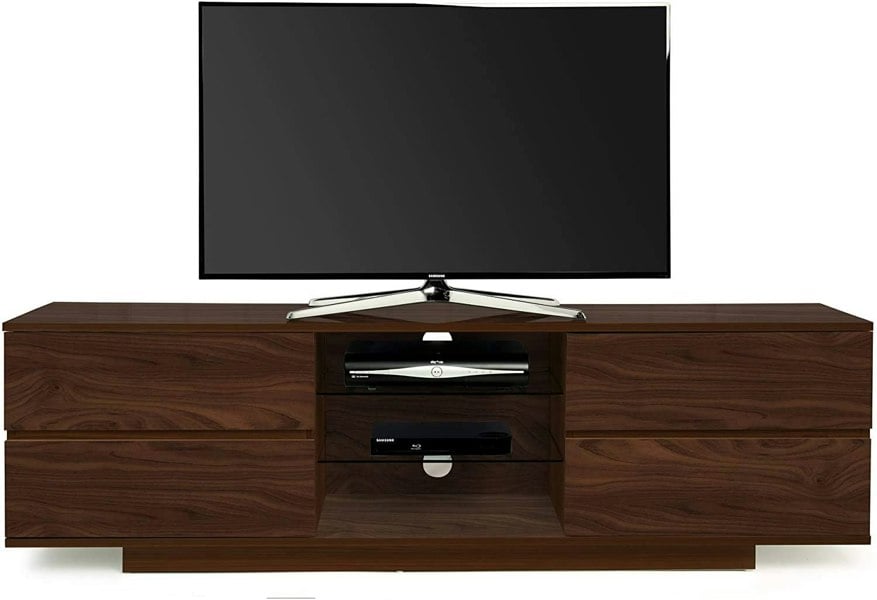 Homeology Avitus Premium Walnut with 4-Walnut Drawers and 3-Shelf 32"-65" LED/OLED/LCD TV Cabinet