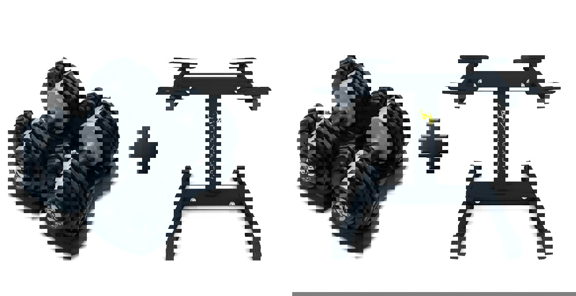 Strongology Urban25 Grey Adjustable Dumbbell Pair with Free Durable Steel Adjustable Urban25 Dumbbell Floor Stand