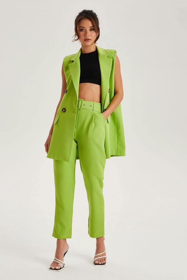 Urban Bliss Lime Belted Trousers