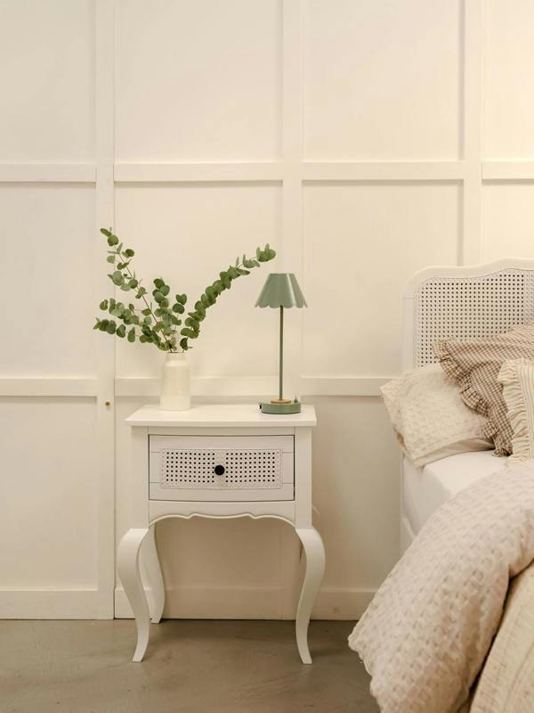 Statement Furniture Louis Bedside Table with Rattan Cane Drawer