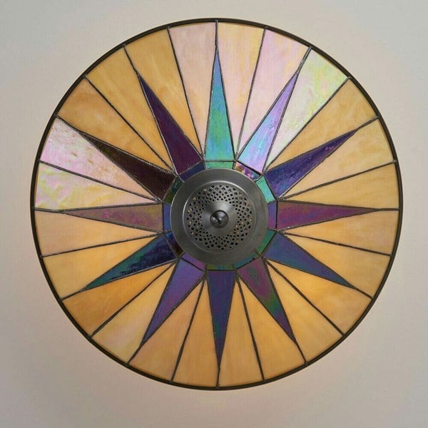Tiffany Glass Hanging Ceiling Pendant Light Dark Bronze 3 Lamp Shade i00159 Loops