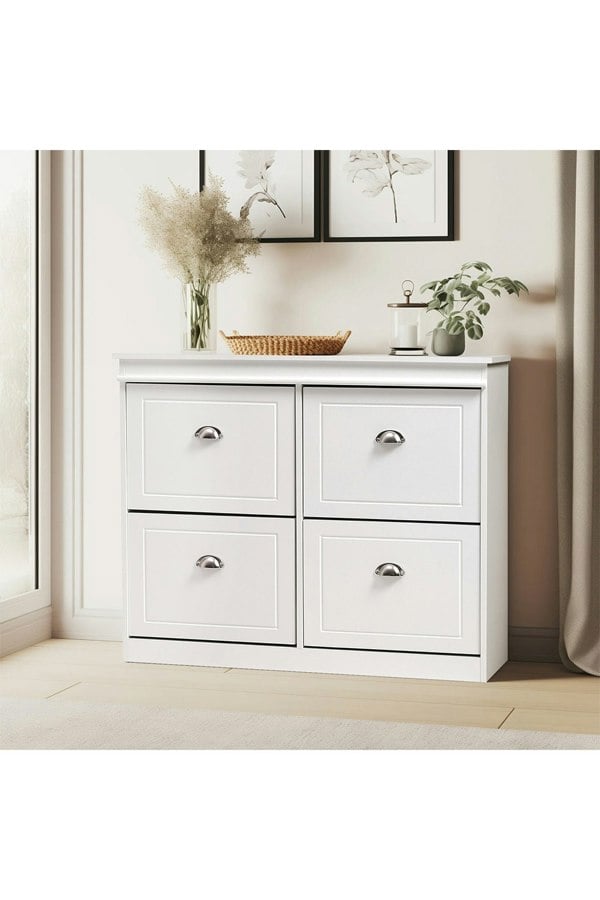 Living and Home Modern 2-Tier Flip Down Shoe Cabinet