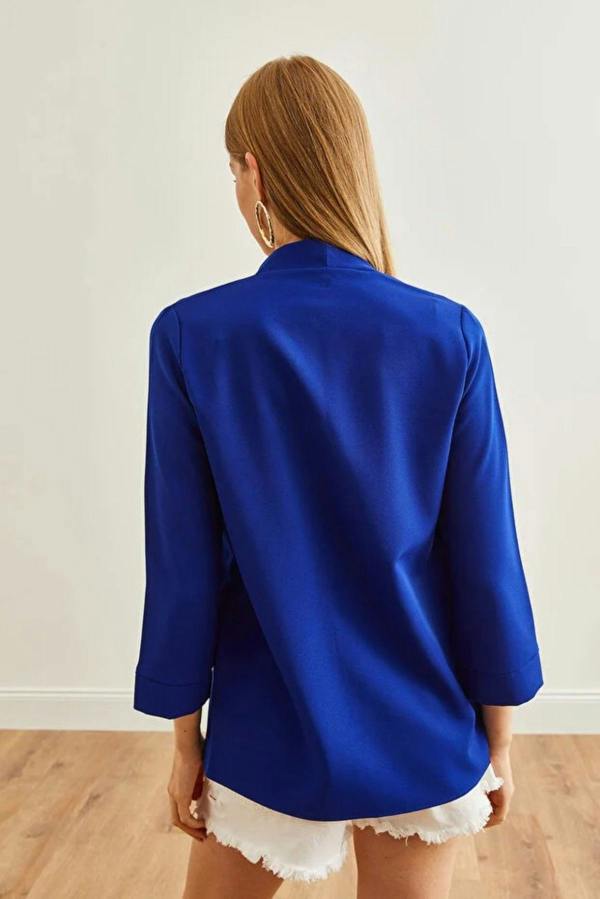 Hoxton Gal Satin Shawl-Collar Blazer