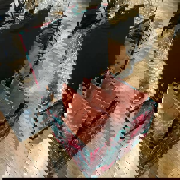 Premium deep buttoned velvet floor stool UK
