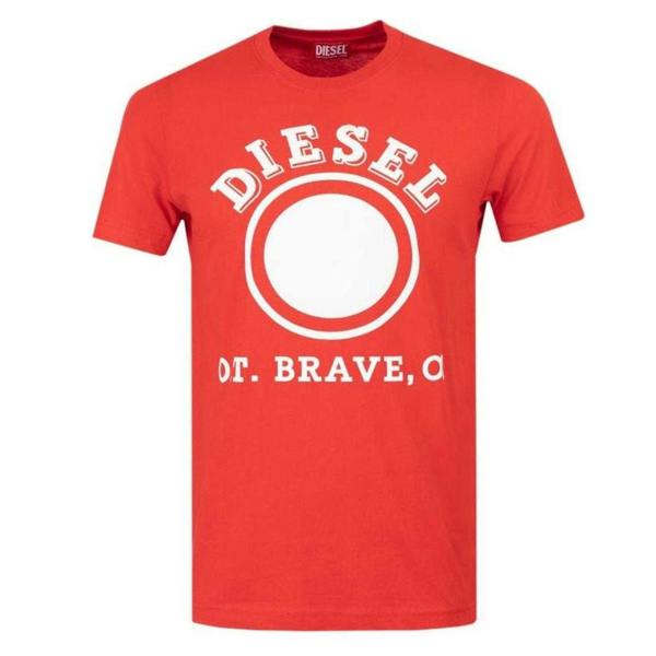 Diesel Unisex Adult 1976 Varsity Logo T-Shirt - Red - 