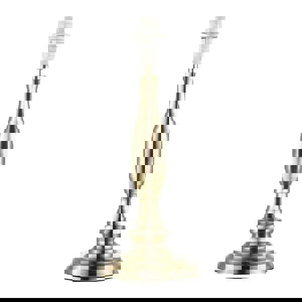 Classic Antique Brass Table Lamp Base with Curvy Metal Stem Design Image 1