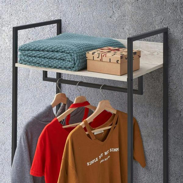 Timber Art Design Zahra Bedroom Double Open Wardrobe 4 Shelves Furniture Storage Cupboard