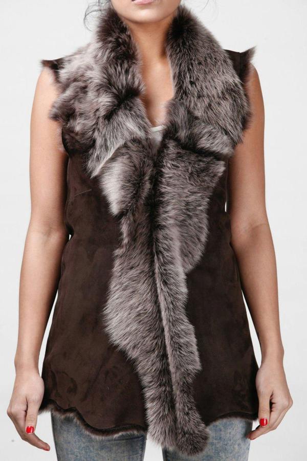 Infinity Leather Women's Toscana Sheepskin Long Gilet-Sorocaba