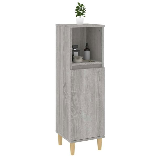 Berkfield Bathroom Cabinet Grey Sonoma 30x30x100 cm Engineered Wood
