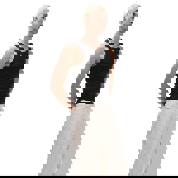 Tommy Hilfiger Tommy Jeans Small Flag Ribbed Tank Top Vest Black