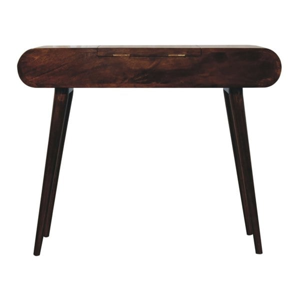 Artisan Furniture California Walnut Dressing Table with Foldable Mirror