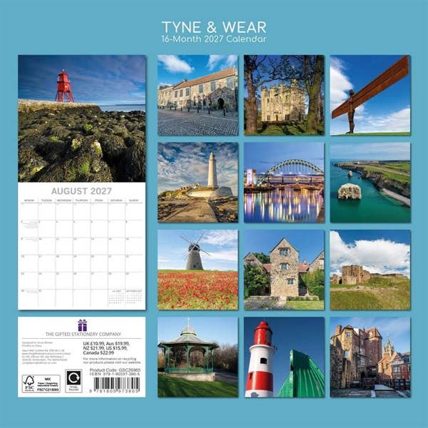 Tyne & Wear Calendar 2027, Wall Calendars, Month To View, Travel, Gift