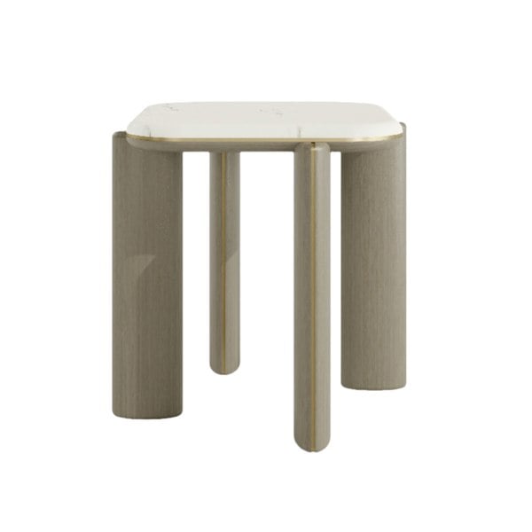 Casa Magna Elysian Natural Stone Top Side Table- Touched Interiors