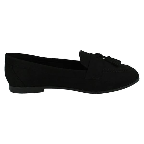 Spot On Ladies Spot On Tassel Trim Wide Fit Slip On Shoes F80560