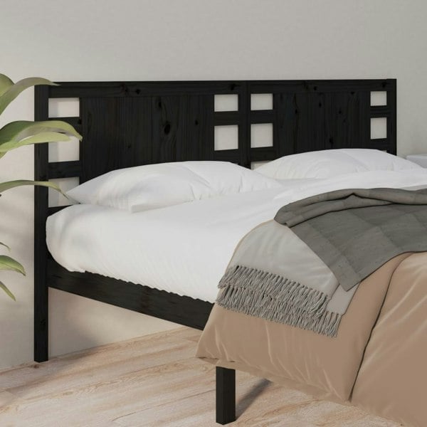 Berkfield Headboard Black 166x4x100 cm Solid Wood Pine