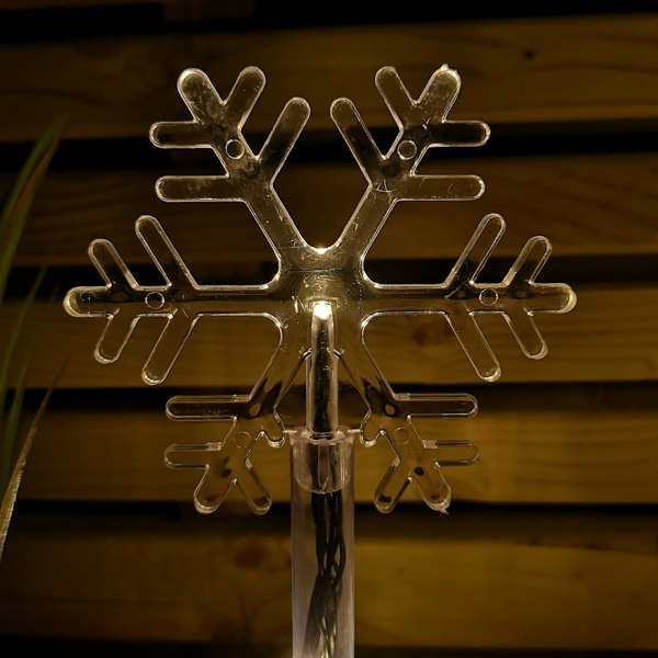 Samuel Alexander Battery Operated Set of 8 Light up Christmas Snowflake Garden Stakes with LEDs