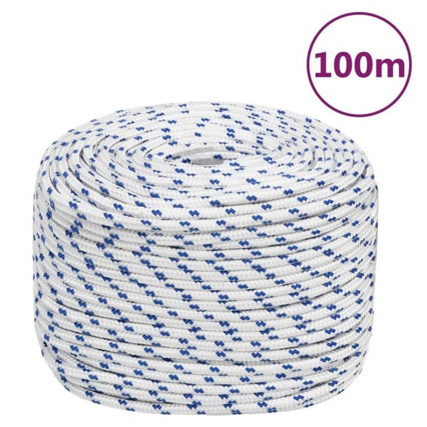 Berkfield Boat Rope White 10 mm 100 m Polypropylene
