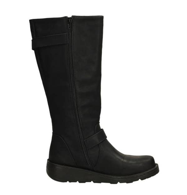 Spot On Ladies Spot On Buckle Detailed Wide Fit Knee High Boots F51202