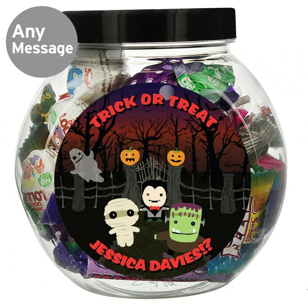Personalised Memento Company Personalised Halloween Characters Sweet Jar
