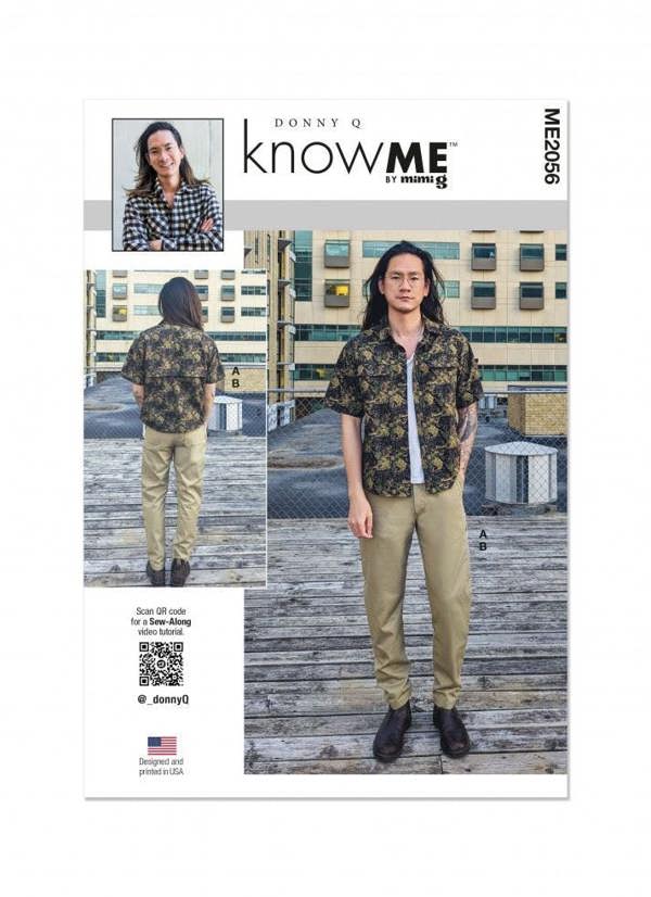Know Me Sewing Pattern 2056, Shirts, Tops, Trousers for Men, AA (34-36-38-40-42) - Intermediate