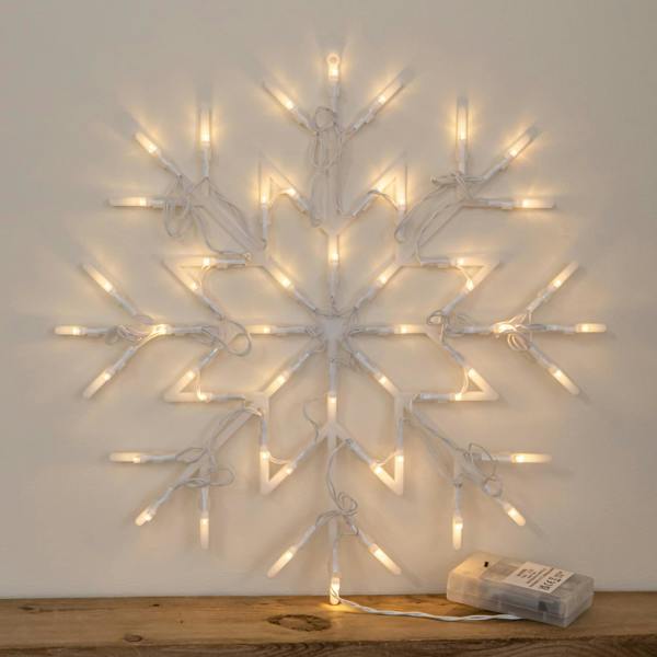 Samuel Alexander 34cm Battery Operated Light up Christmas Snowflake with Warm White LEDs