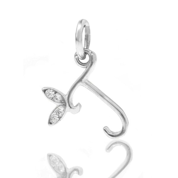 Say It With Winged Initial Charm - Sterling Silver