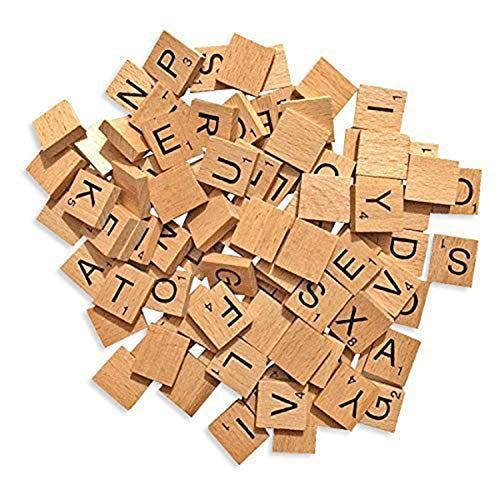 KAV 100 Wooden Alphabet Tiles Replacement Letters for Board Games, Wedding Frame and Wall Art