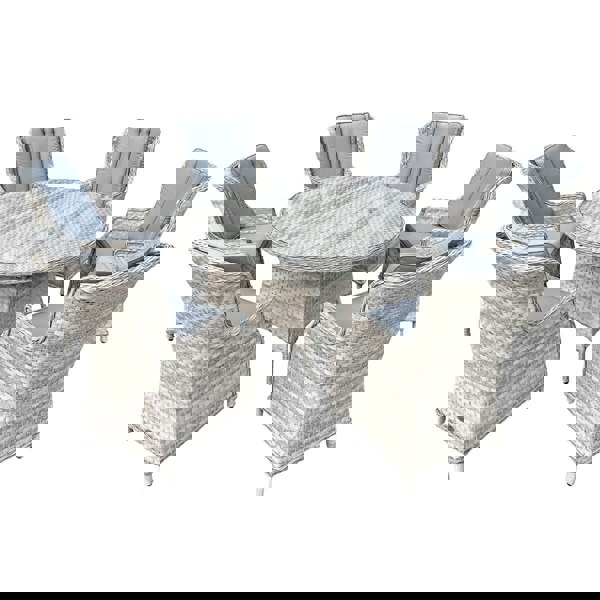 Oseasons Knightsbridge XL Rattan 6 Seat Dining Set in Dove Grey