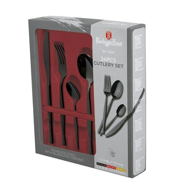 Berlinger Haus 24 Piece Cutlery Set Black BH3066