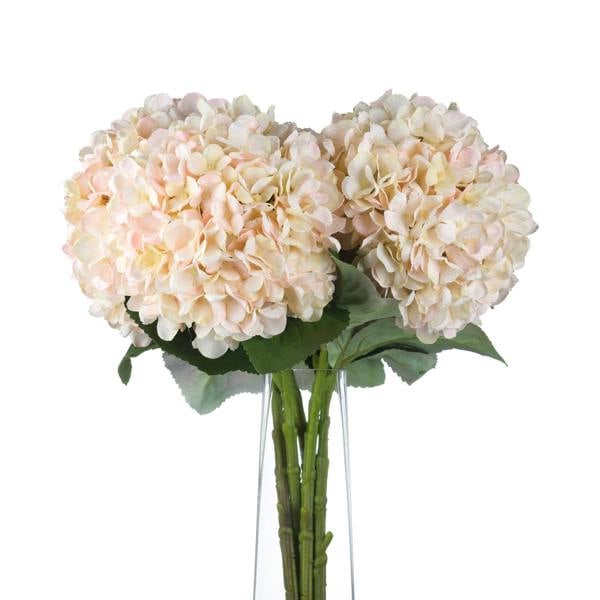 Wyld Haus Set of 3 Artificial Flowers Autumn White Hydrangea Stems
