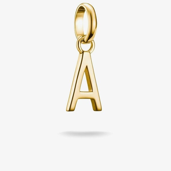 THOMAS SABO Charm Club Connect Gold Plated Letter A Charm CC1207-413-39