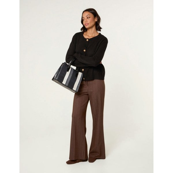 Blue Vanilla Gold Flower Buttons Cardigan