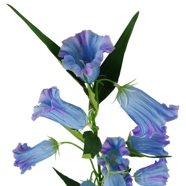 Leaf Pack of 6 x 100cm Trumpet Artificial Flower Stem Blue