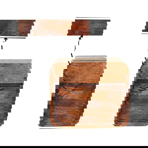 Artisan Furniture Solid Wood Mini Honey Caramel Wall Mounted Bedside with Open Slot