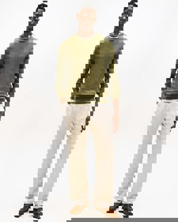 Tommy Hilfiger Organic Cotton Cashmere Mens Crew Sweater - Huntsman Green