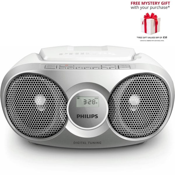 Philips AZ215 Portable Stereo CD Player Dynamic Bass Boost Soundmachine - Free Gift RRP £10!