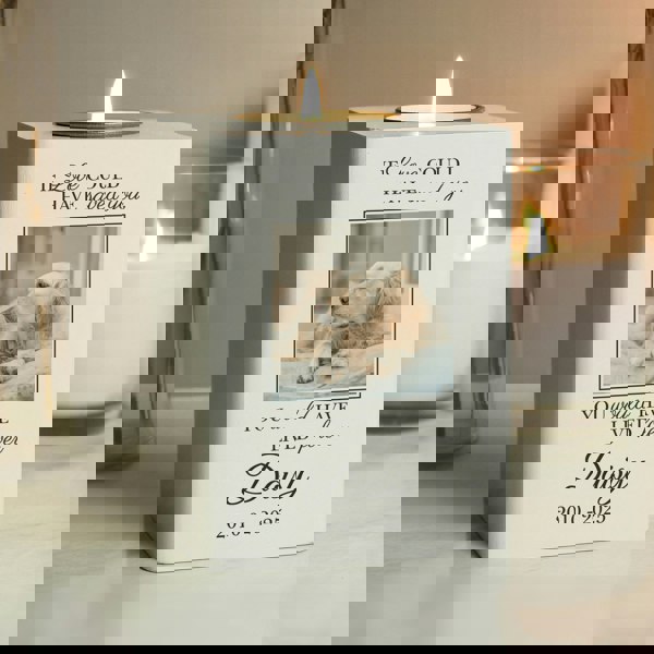 Personalised Memento Company Personalised Pet Photo Upload Memorial Tealight Holder