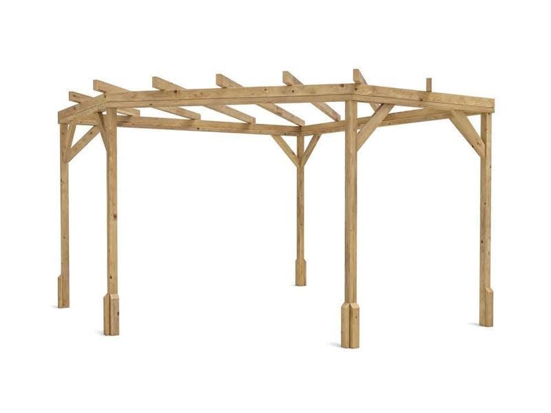 Dunster House Wooden Corner Pergola Kit 3m x 3m Utopia Diamond (W10' x D10')