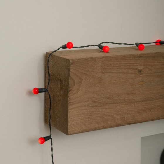 Samuel Alexander 50 LED Pearl Berry Multi-Action Christmas String Lights in Red