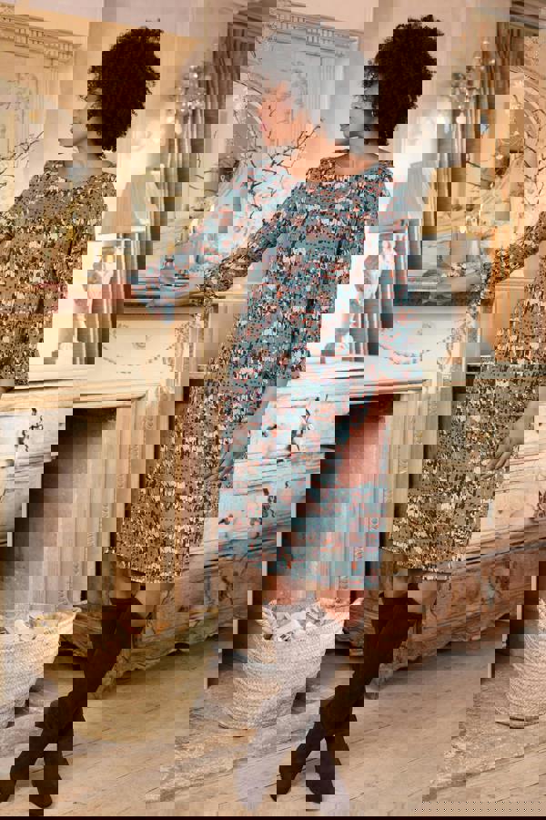 Lily & Me Lotty Fluted Sleeve Shift Dress Sea Mist