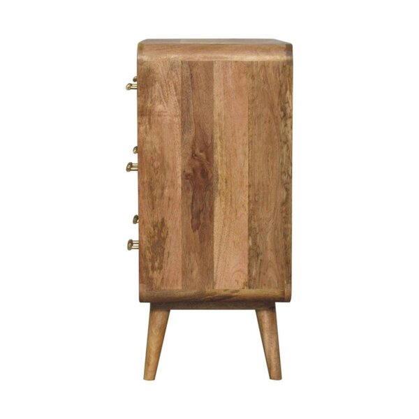 Wyld Haus Puglia Mango Wood T-bar Ridged 3 Drawer Chest