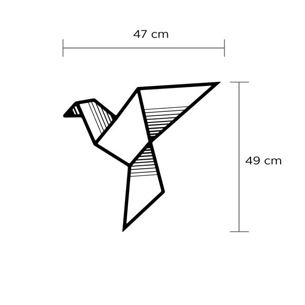 Decortie Fly Modern Metal Wall Art Home Decorative Ornament, Black