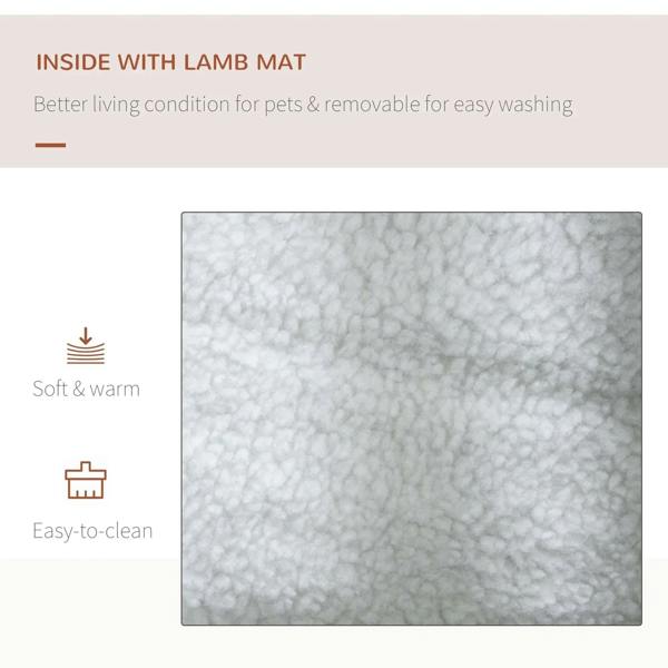 Light gray removable lamb-fleece mat insert for a pet carrier