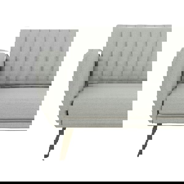 Dorel Home Brittany Sectional Sofa Bed in Light Grey Fabric